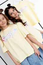 T-shirt dziewczęcy oversize SIMPLE KIZ