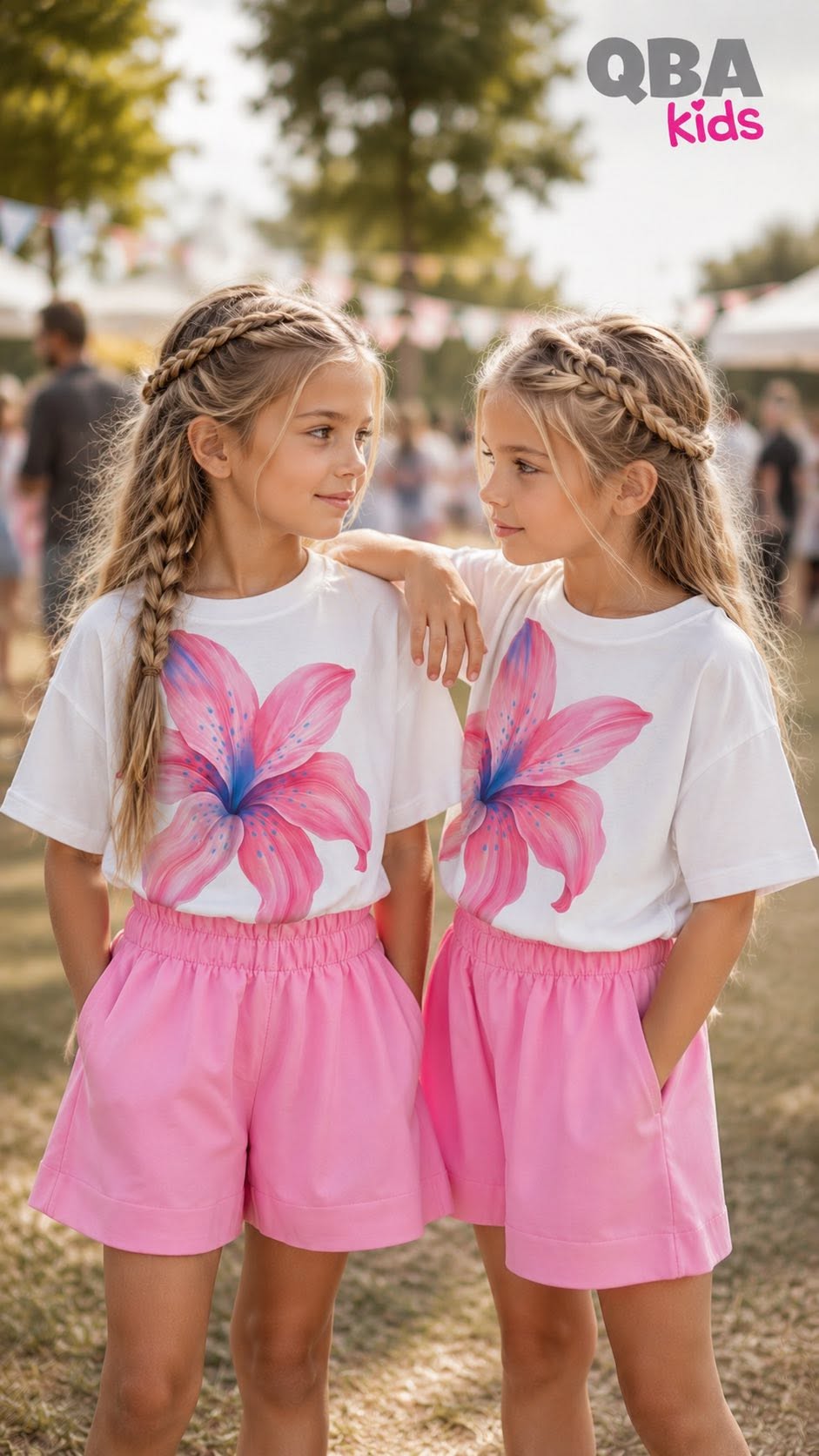 Szorty dziewczęce szerokie różowe Qba Kids