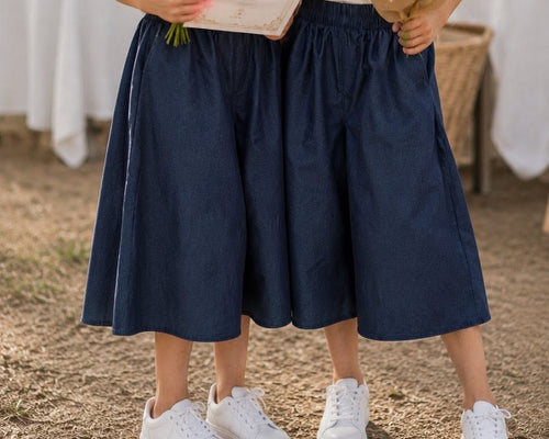 Bermudy dziewczęce kuloty w kolorze jeansu Qba Kids