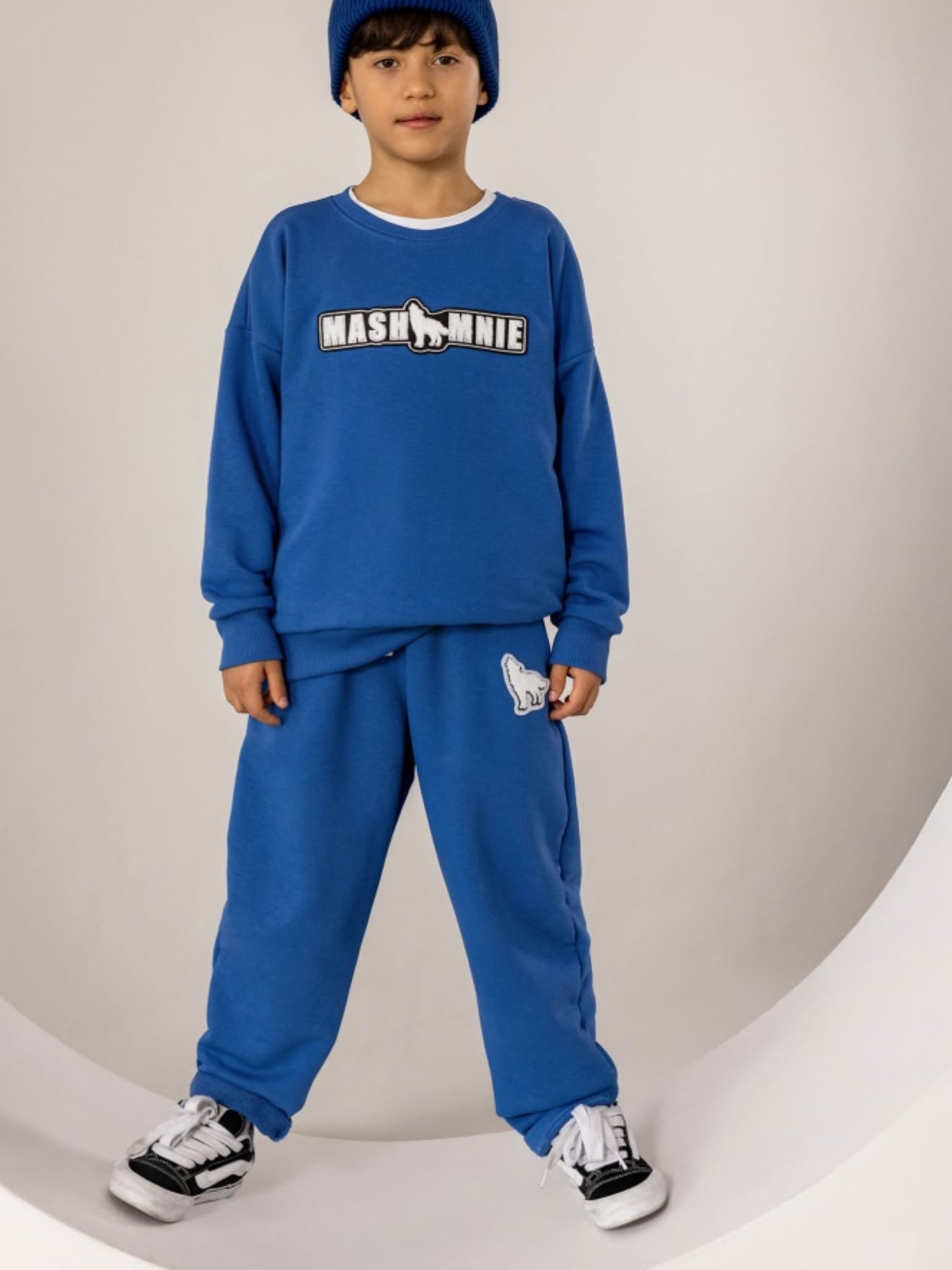Bluza dresowa chabrowa a nadrukiem mash Mnie