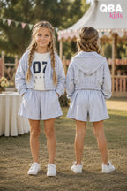 Bluza dziewczęca z kapturem szara Qba Kids
