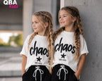 T-shirt dziewczęcy oversize z nadrukiem CHAOS Qba Kids