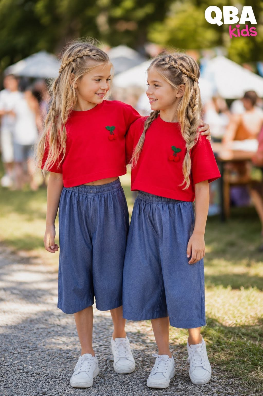 Bermudy dziewczęce kuloty w kolorze jeansu Qba Kids