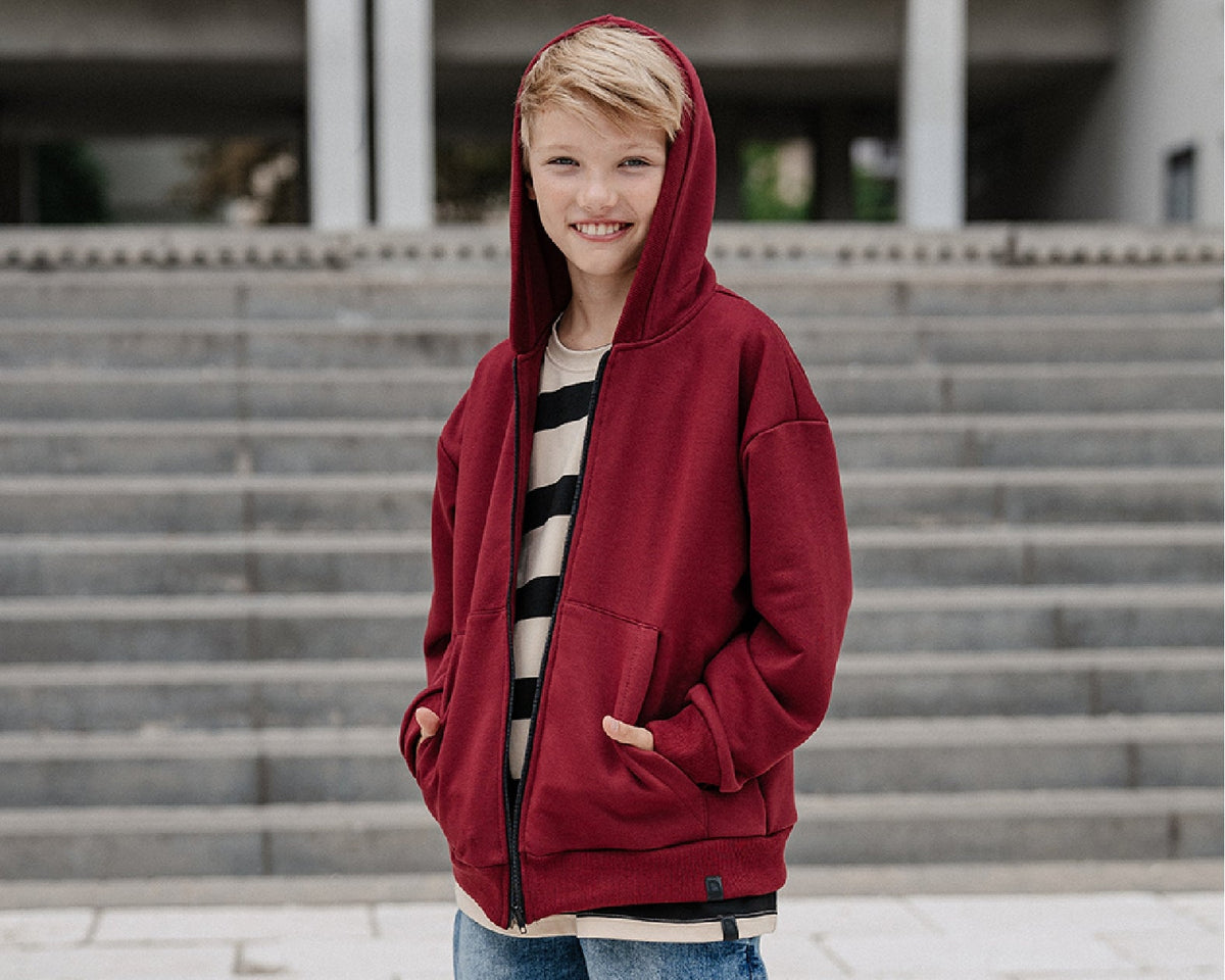 Bluza chłopięca rozpinana bordowa ALL FOR KIDS