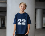 T-shirt chłopięcy granatowy z nadrukiem ALL FOR KIDS