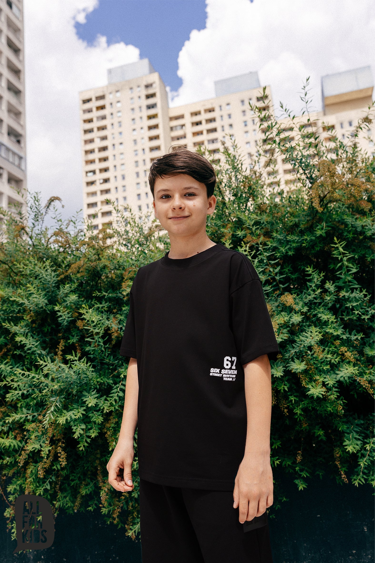 T-shirt chłopięcy czarny 67 All For Kids
