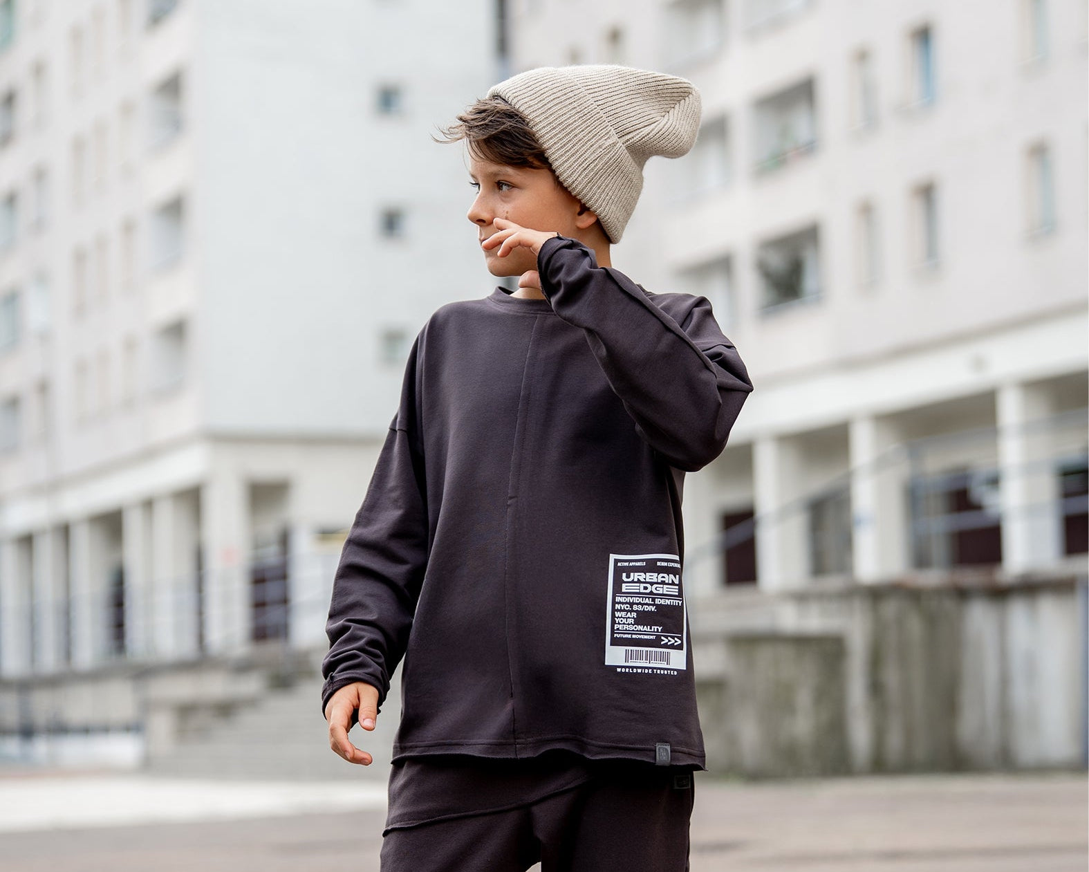 Bluzka chłopięca long brązowy All For Kids