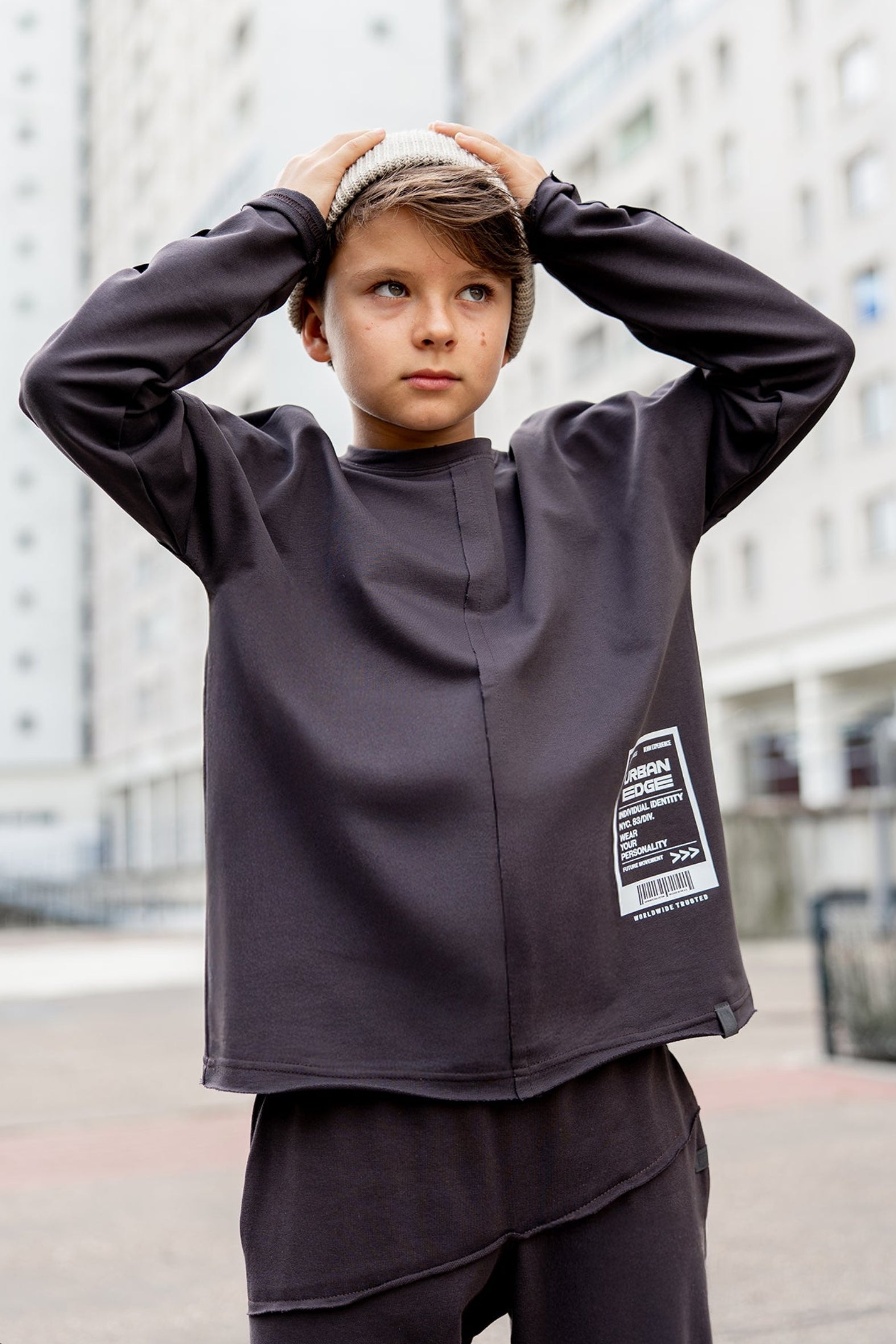 Bluzka chłopięca long brązowy All For Kids