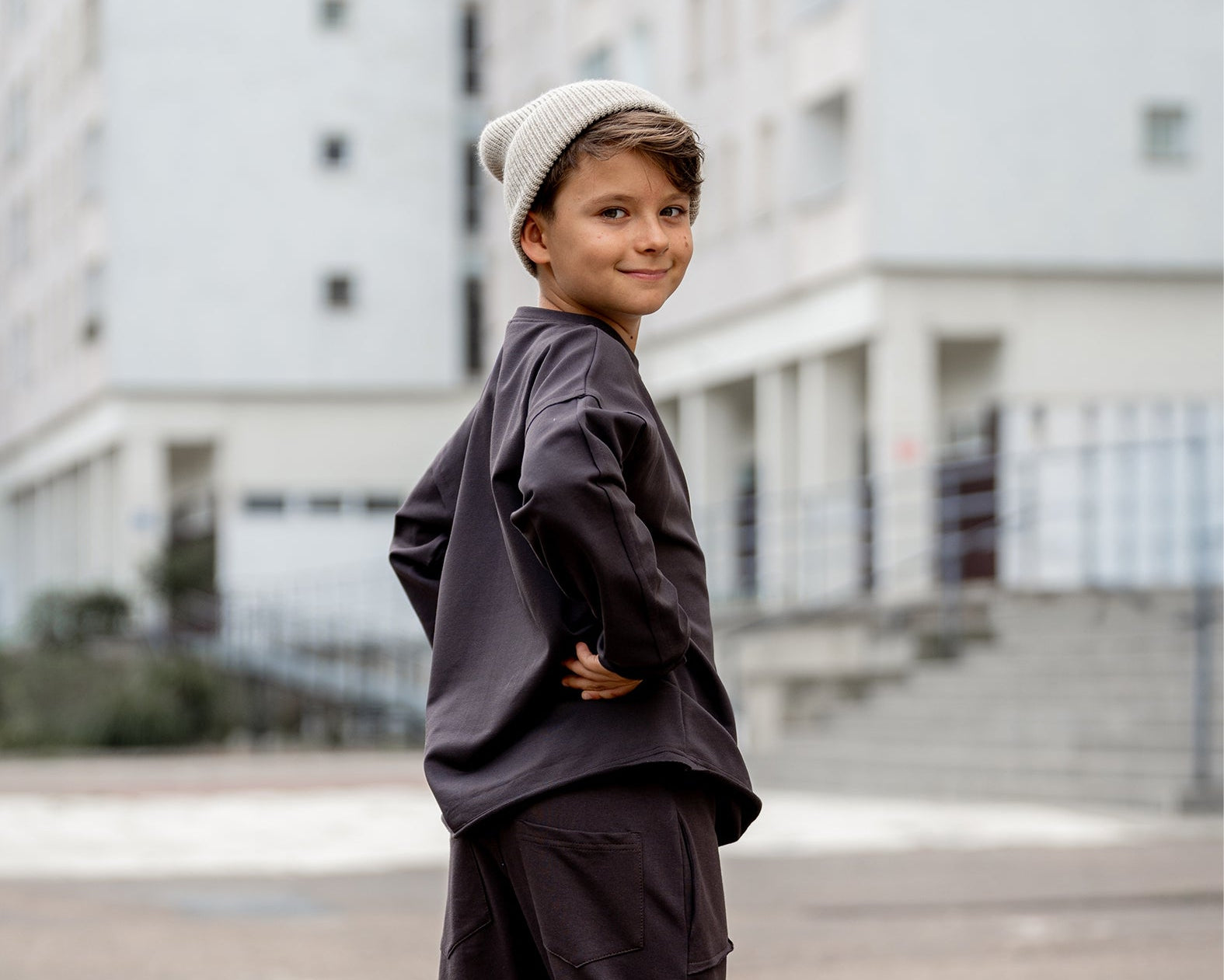 Bluzka chłopięca long brązowy All For Kids