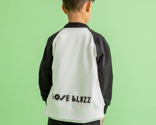 Bluza rozpinana unisex biało-czarna LOOSE BLUZZ
