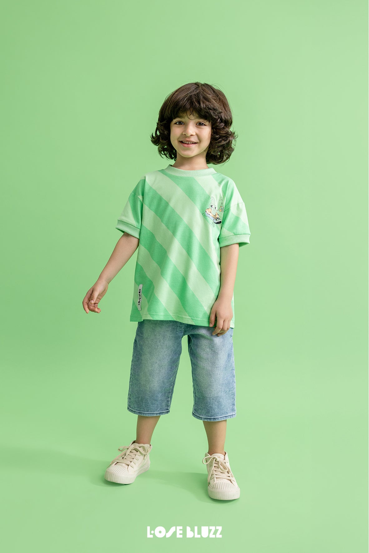 T-shirt chłopięcy zielony LOOSE BLUZZ