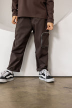 Spodnie chłopięce czekoladowe mash MNIE