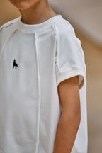Mash Mnie biały T-shirt biały z przeszyciami