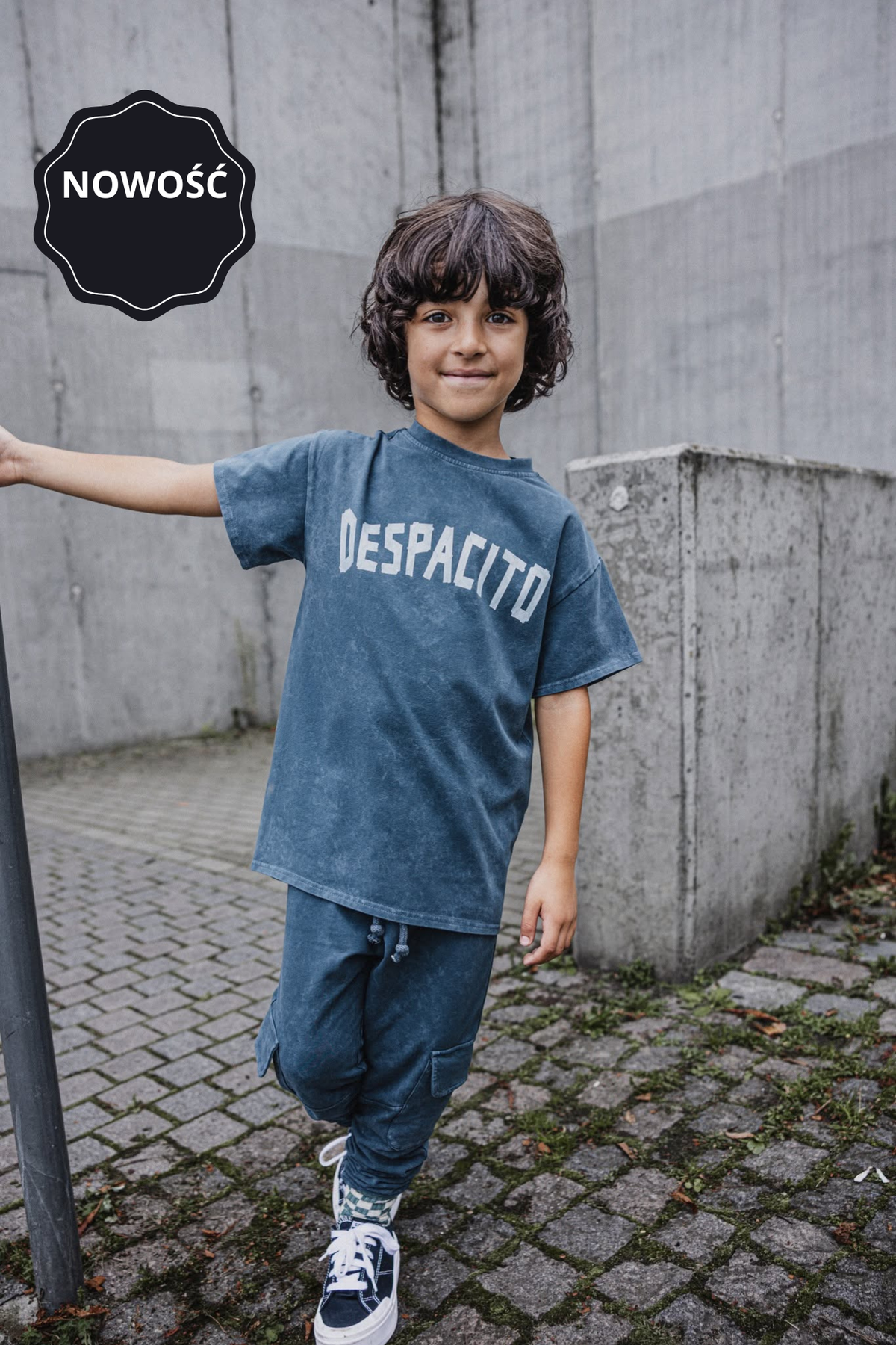 T-shirt chłopięcy ice grey dekatyzowany DESPACITO