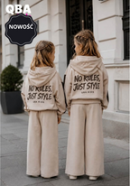 Bluza dziewczęca z kapturem beżowa QBA KIDS