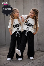 T-shirt dziewczęcy oversize z nadrukiem CHAOS Qba Kids