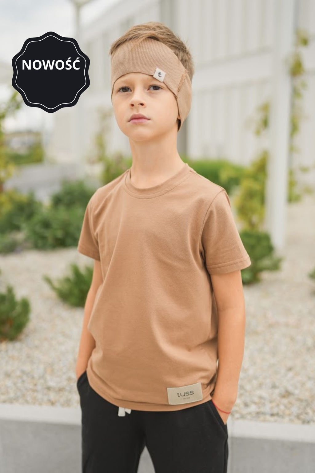 T-shirt dziecięcy karmelowy basic TUSS