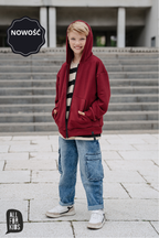 Bluza chłopięca rozpinana bordowa ALL FOR KIDS
