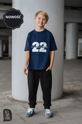 T-shirt chłopięcy granatowy z nadrukiem ALL FOR KIDS