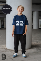 T-shirt chłopięcy granatowy z nadrukiem ALL FOR KIDS