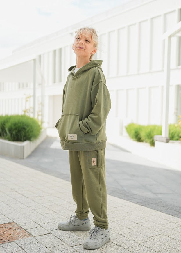 Bluza HOODIE oliwkowa z kapturem TUSS