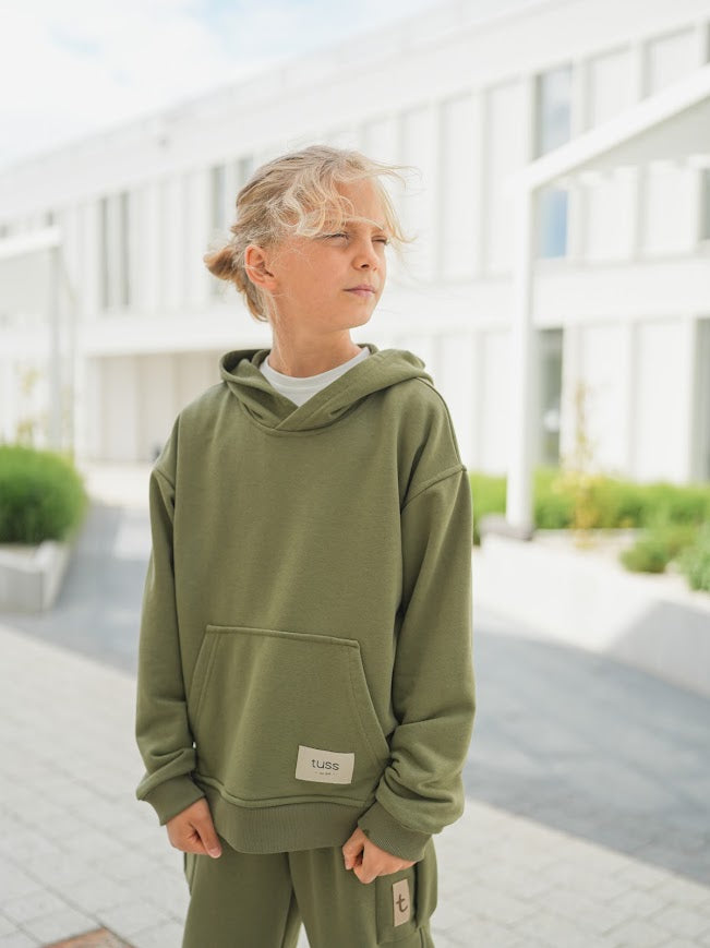 Bluza HOODIE oliwkowa z kapturem TUSS