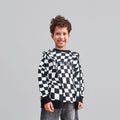 Bluza chłopięca w biało-czarną szachownicę Loose Bluzz